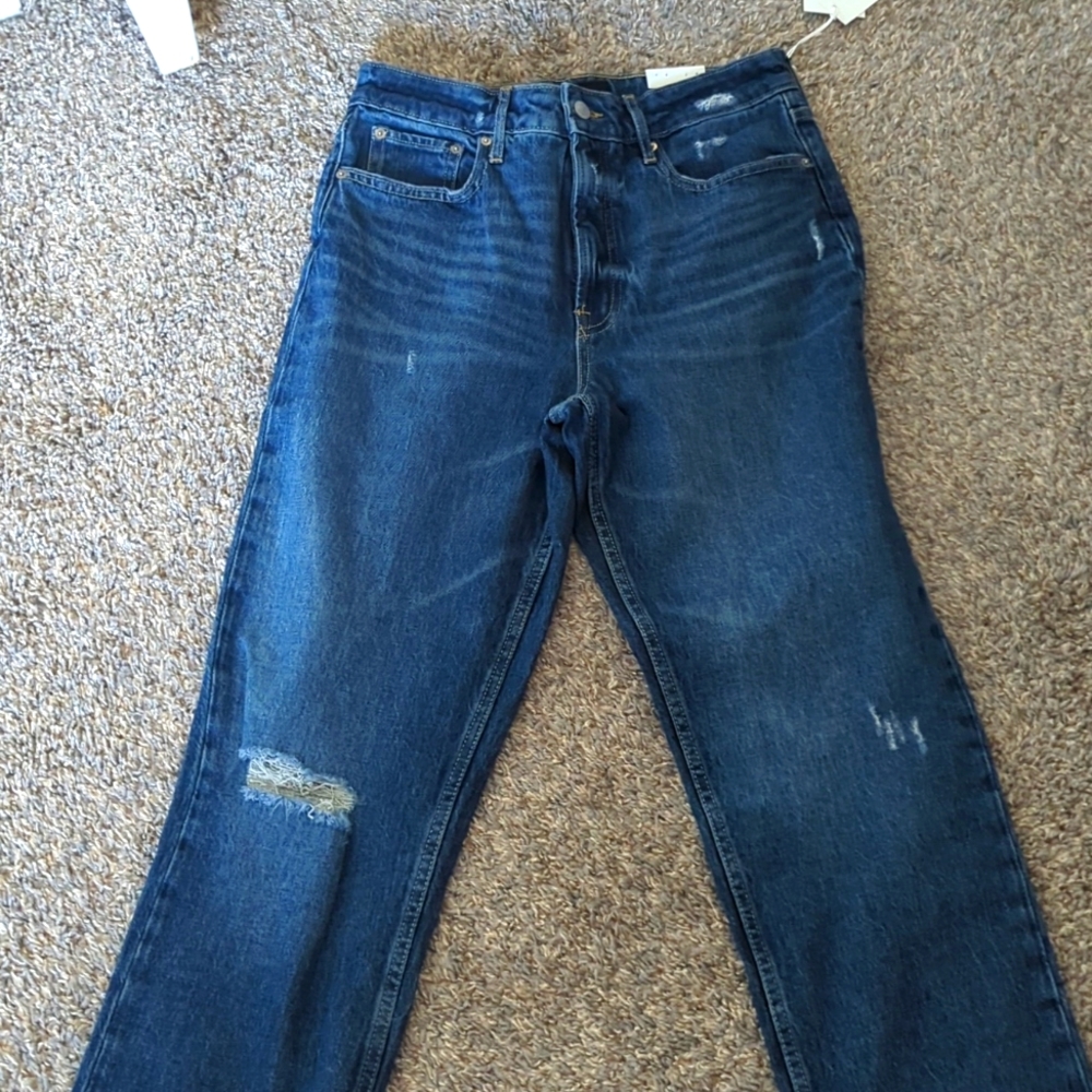 High rise straight jeans